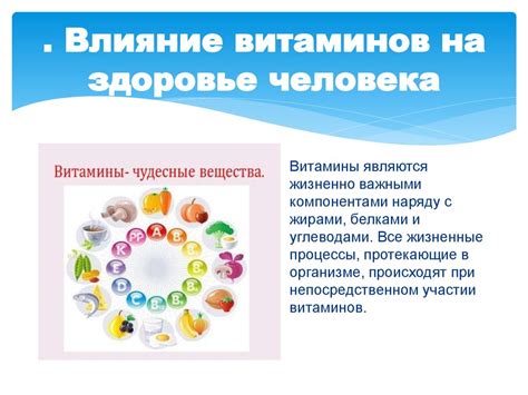 Влияние витаминов на здоровье: что нужно знать